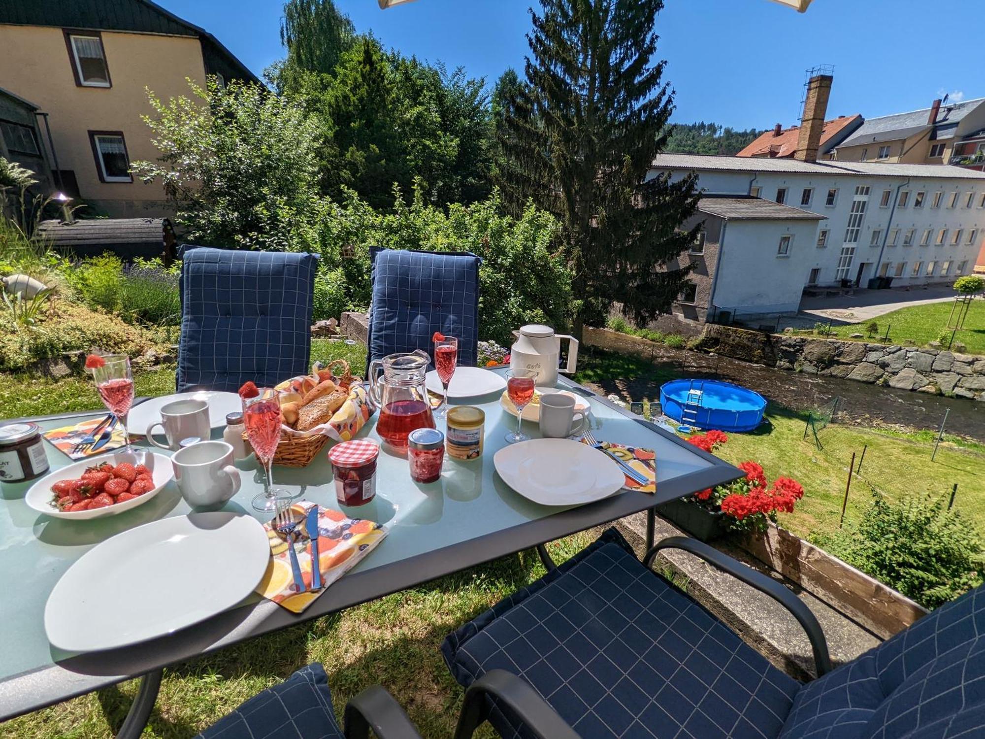 Hw2B - Urlaubsmagie - Wohlfuehlwohnung Mit Balkon, Pool, Sauna & Terrasse Sebnitz Luaran gambar